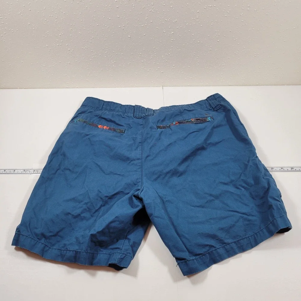 Modern Amusement‎ Chino Shorts Mens 36 Blue Excellent Cotton Casual Floral Trim